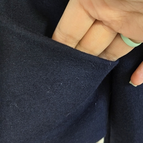 Cabi 5153 Easy Topper Navy Blue Open Front Knit Cardigan Jacket Cropped Pockets - Picture 6 of 9